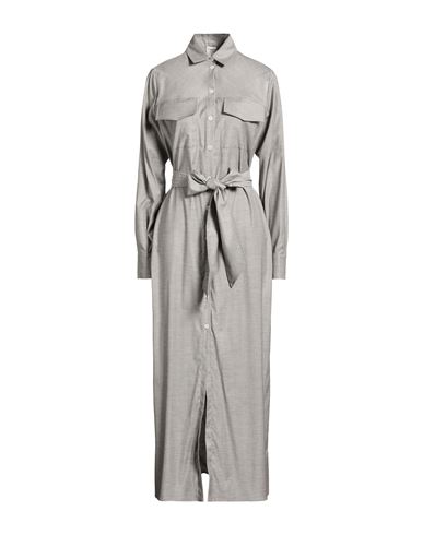 Woman Maxi dress Grey Size 2 Wool, Viscose, Elastane