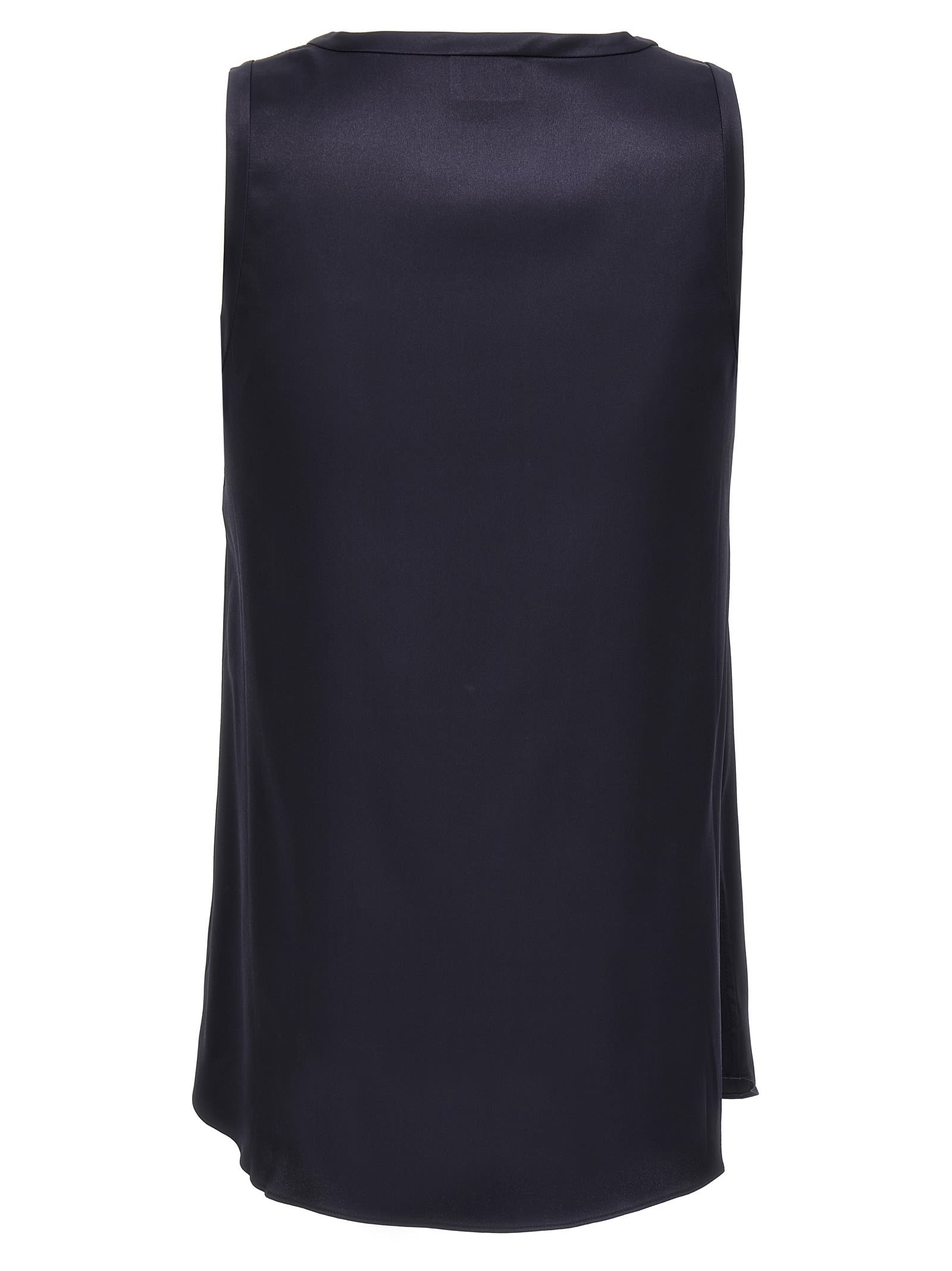 Sleeveless silk-blend tank top - Blue