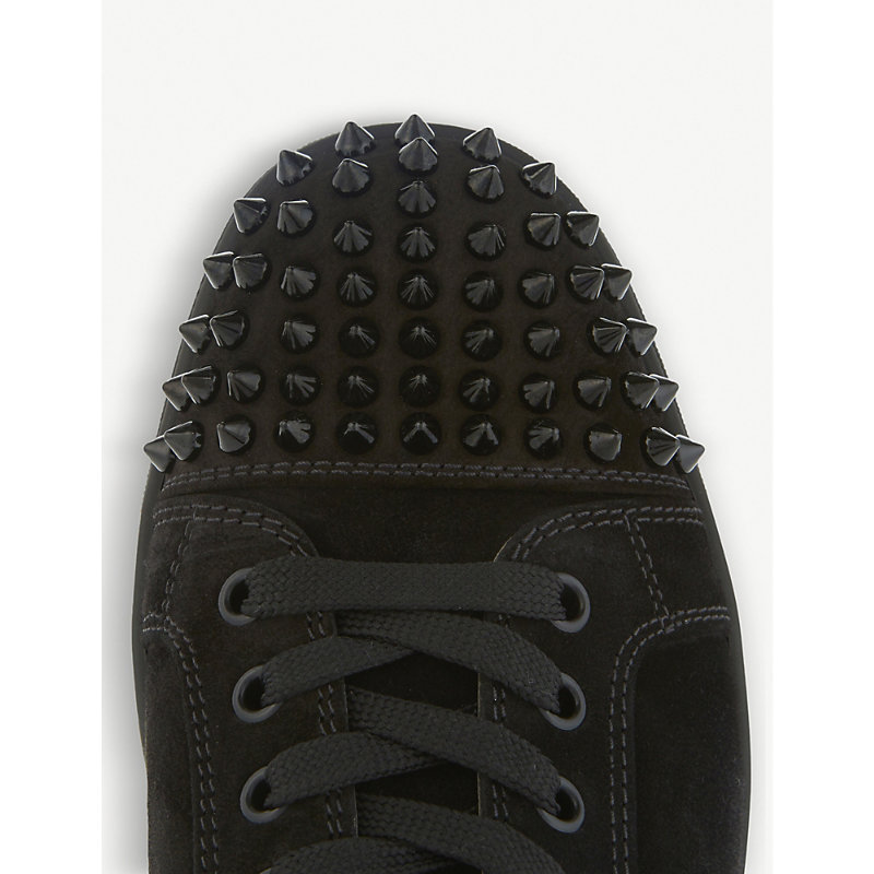 Mens Black/black Louis Junior Spikes Suede Trainers