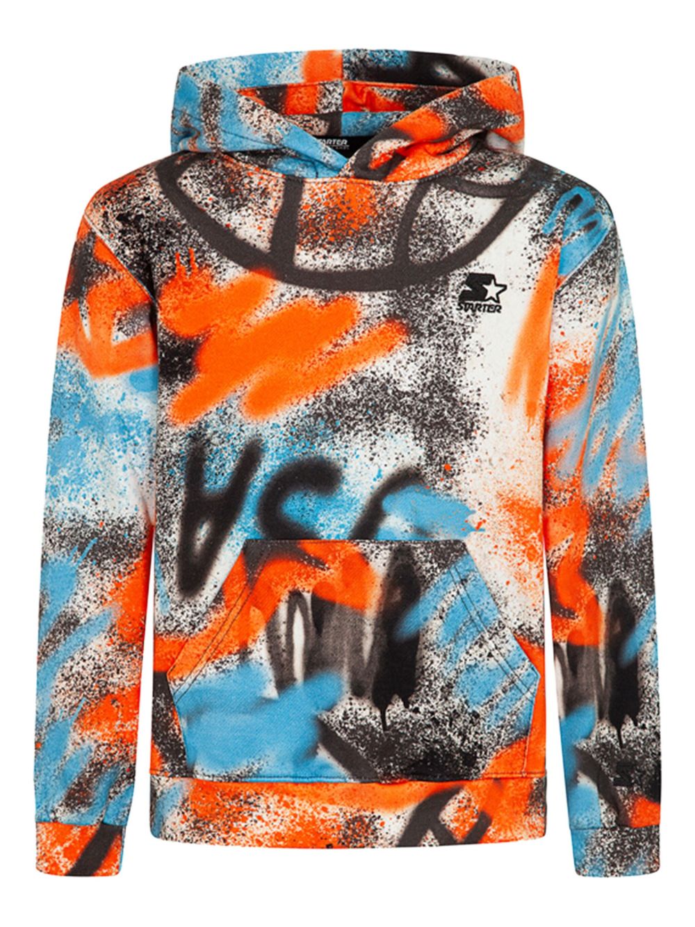 Graffiti-print hoodie - Blue