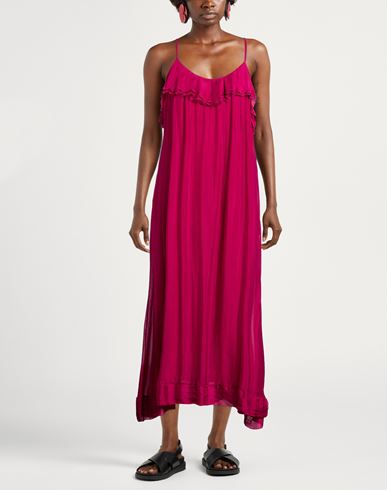 Woman Maxi dress Magenta Size 10 Viscose, Silk