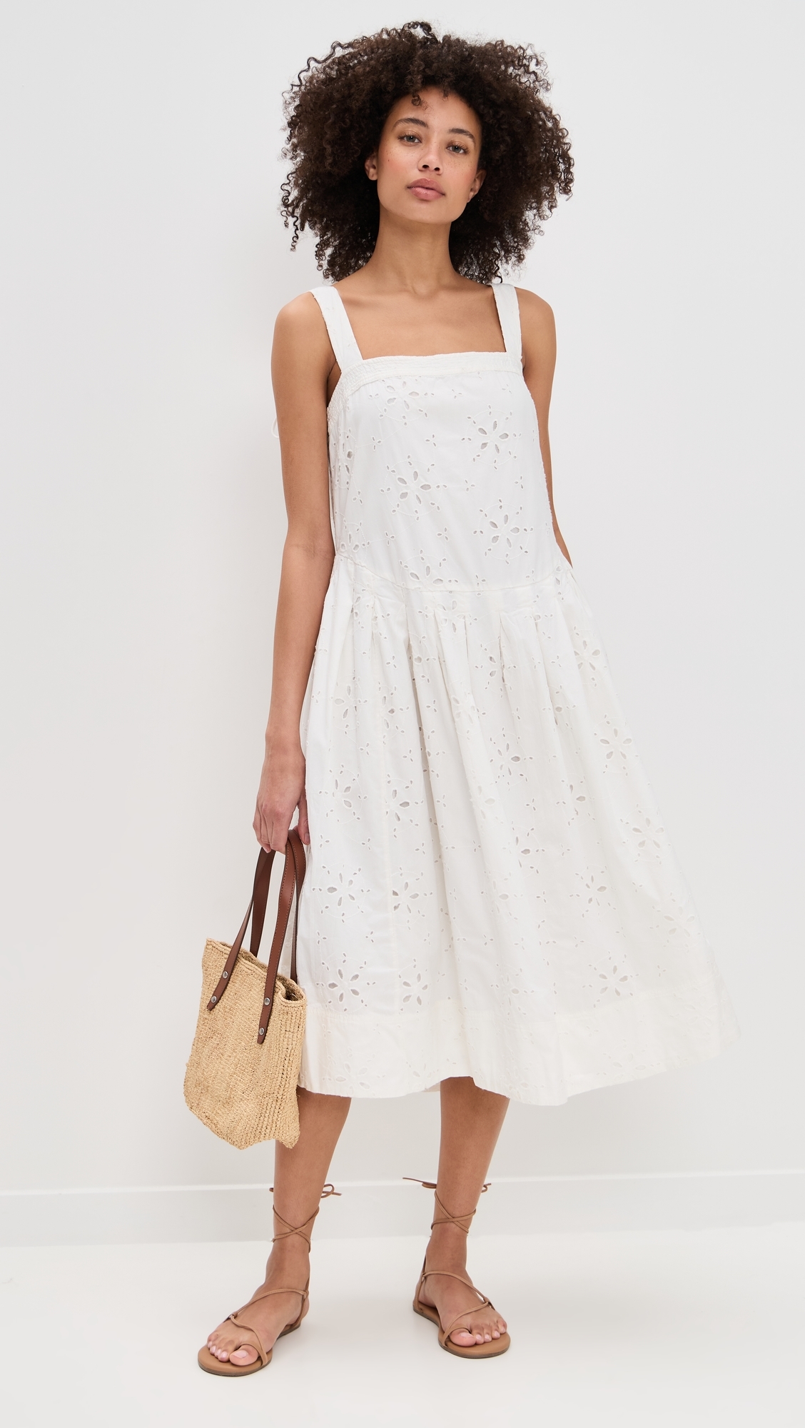 Free People Primavera Eyelet Midi Dress White