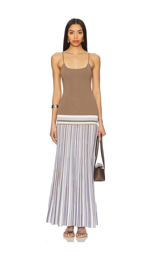 FAITHFULL THE BRAND Citara Maxi Dress in Brown.  L. Also in M