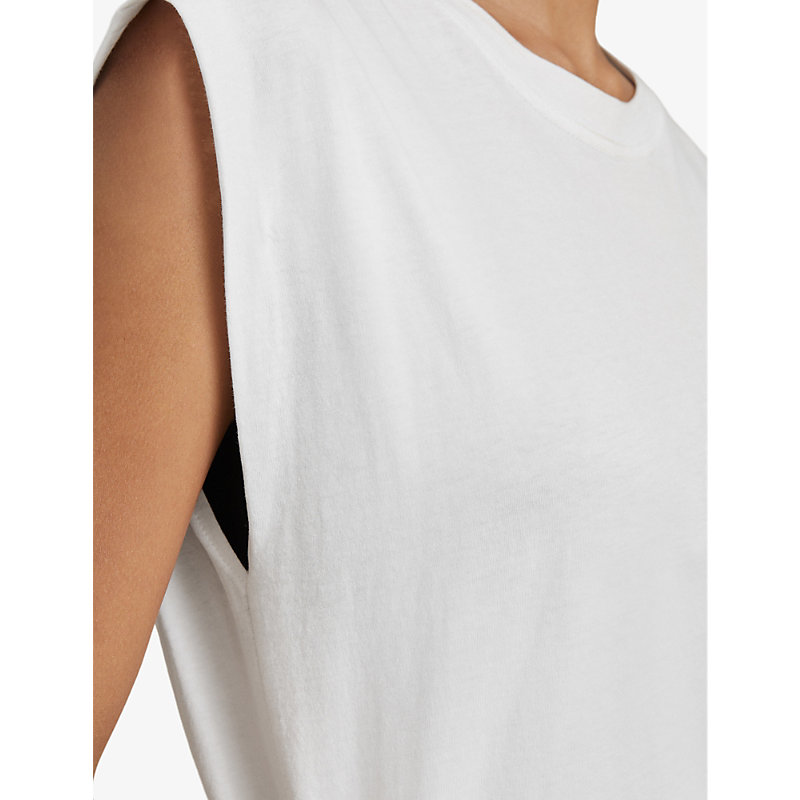 Womens White Morgan Capped-sleeve Cotton T-shirt