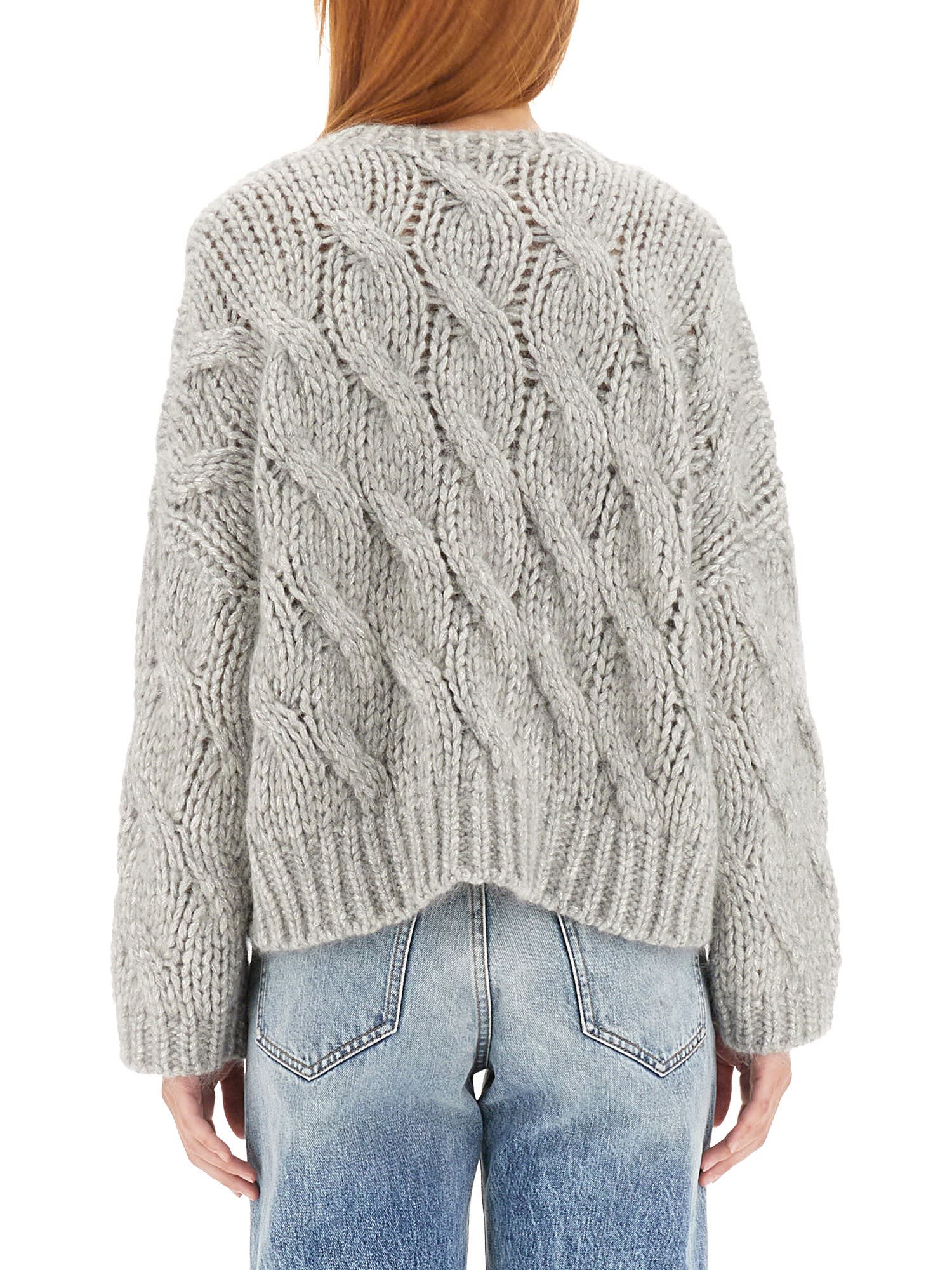 Cable-knit jumper - Grey