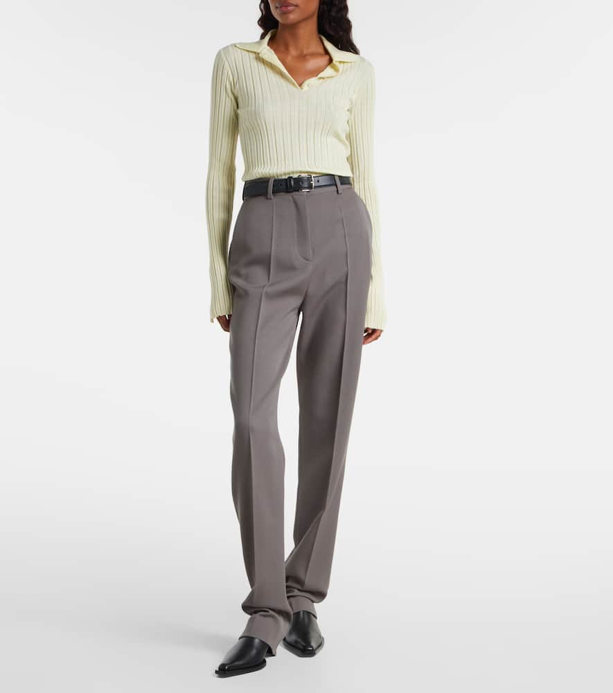 Amber wool polo sweater
