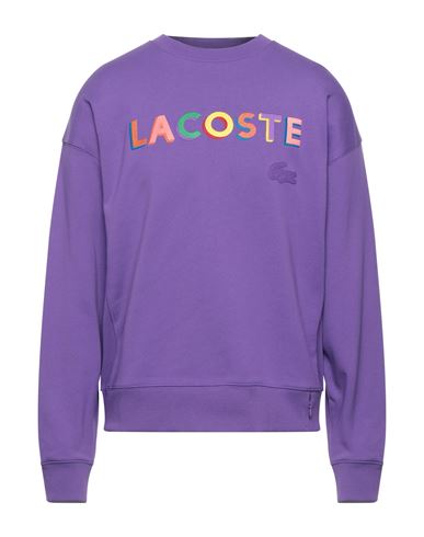 Lacoste L!ve Man Sweatshirt Purple Size S Cotton, Elastane