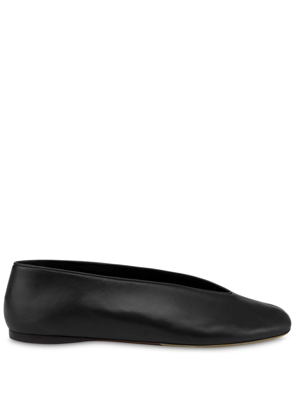 Leather ballerina shoes - Black