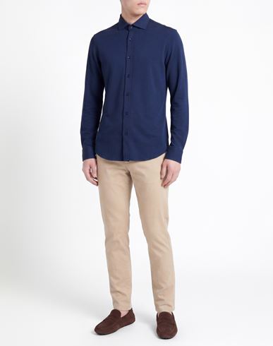 Man Shirt Midnight blue Size 15 ¾ Cotton, Cashmere