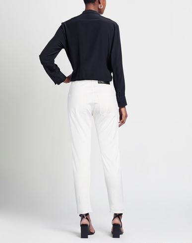 Patriòt Woman Pants White Size 28 Cotton, Elastane