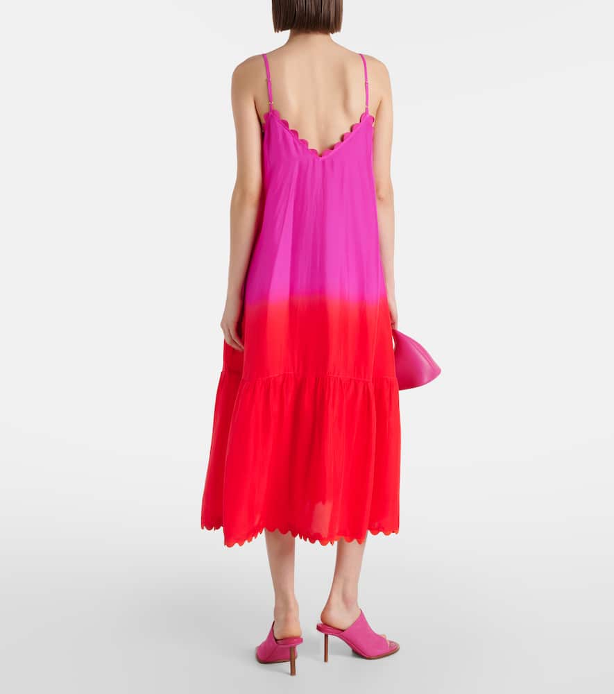 Juliet Dunn Embroidered ombré silk kaftan