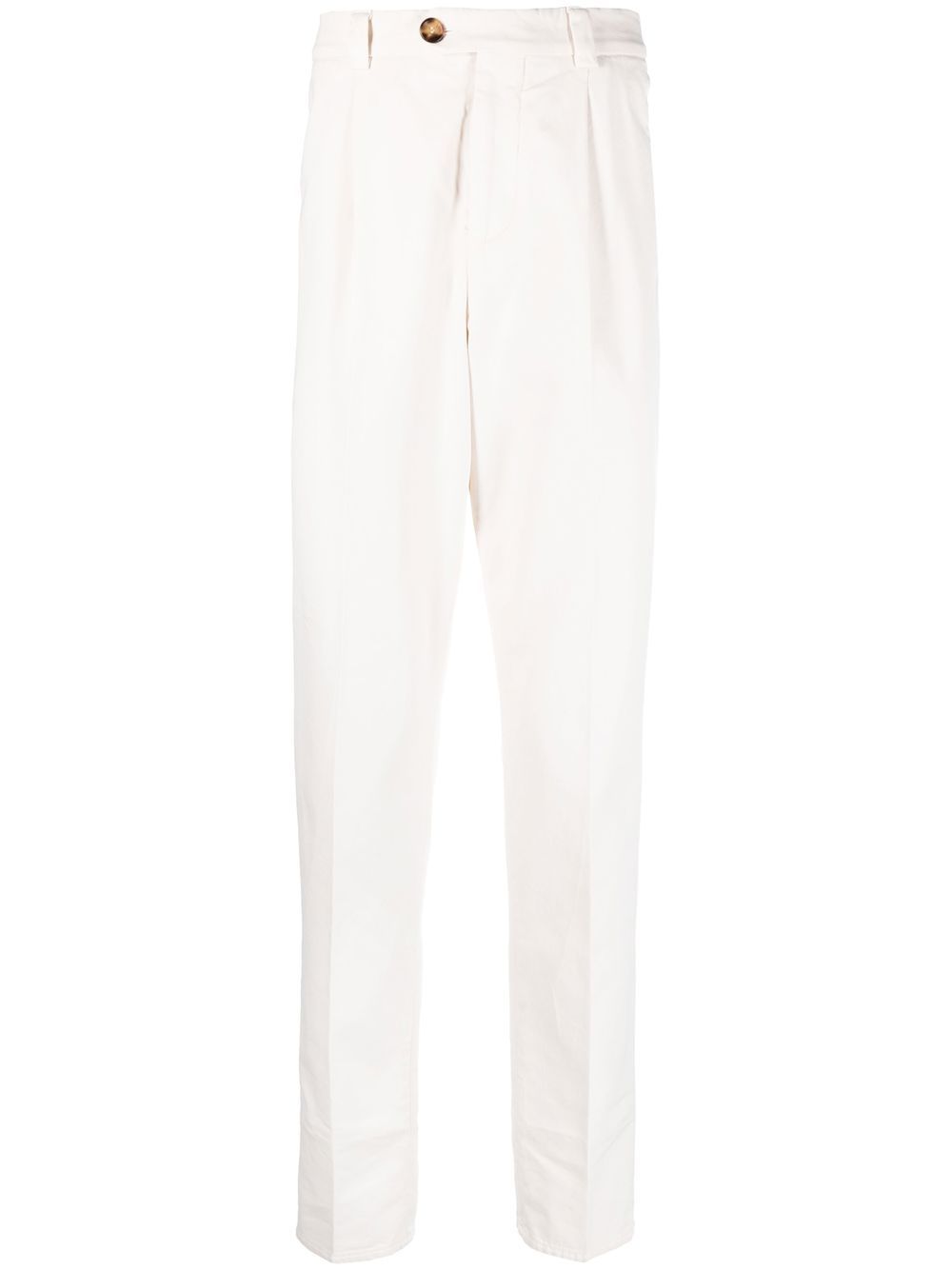 Straight-leg gabardine trousers - Neutrals