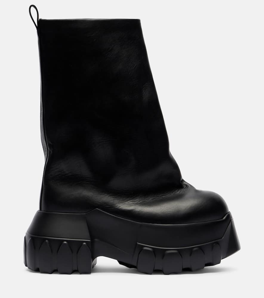 Mega Tractor leather mid-calf boots