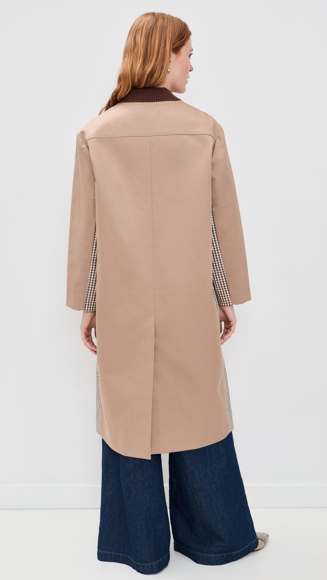 Dagny Check Coat Portabella Camel Check