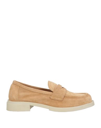 Woman Loafers Beige Size 6 Leather