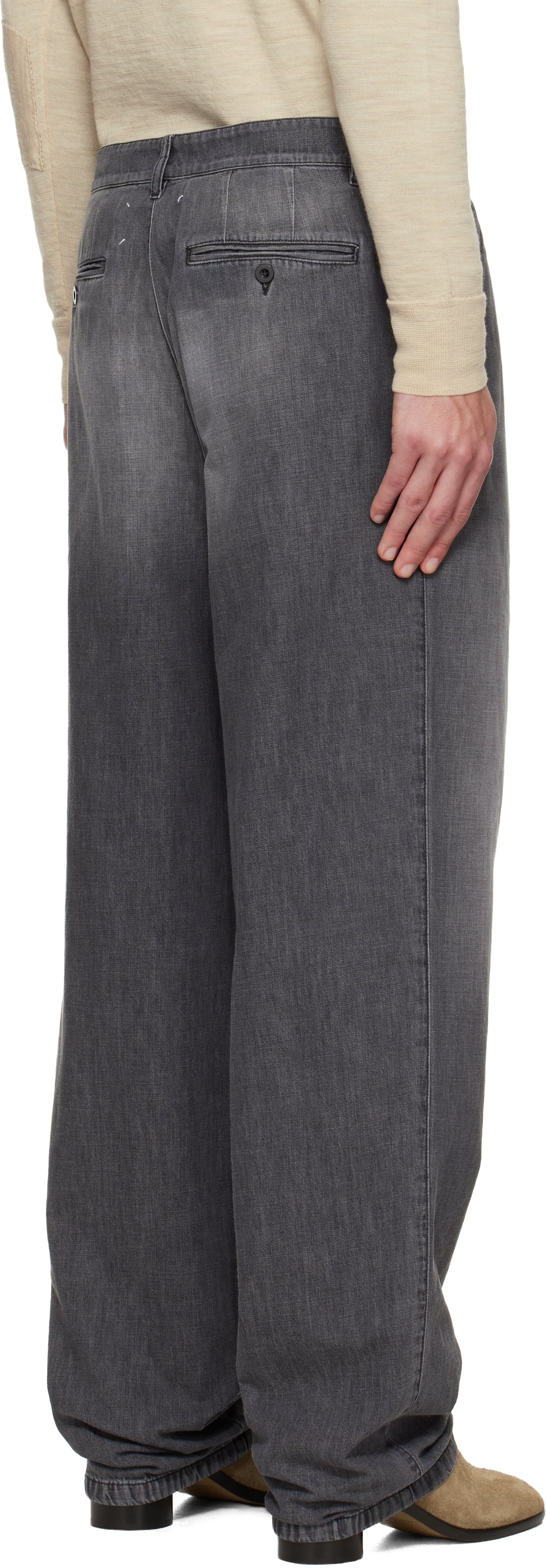 Gray Straight-Leg Jeans