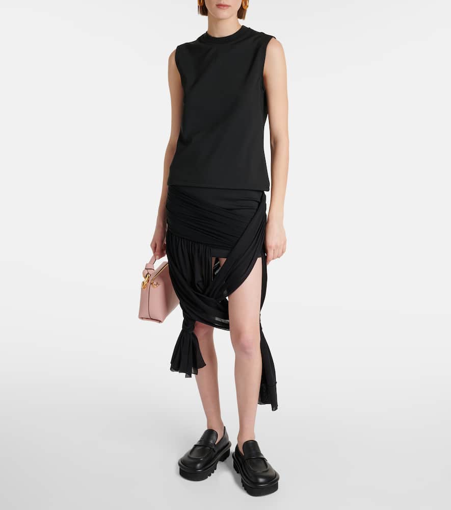 Knot-detail wrap skirt