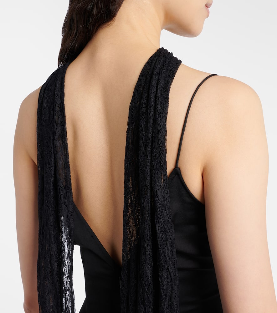 Paige satin and lace gown