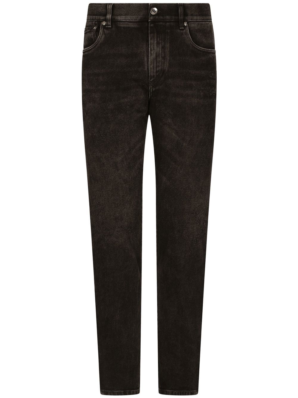 Graffiti-print logo jeans - Black