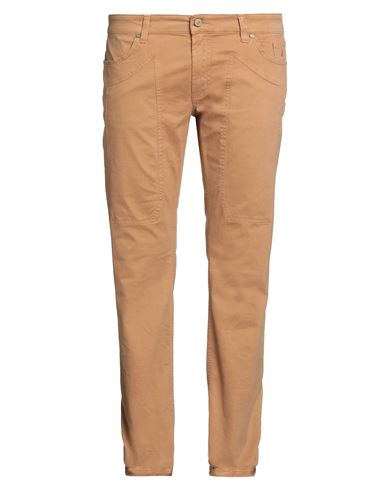 Man Pants Camel Size 29 Cotton, Elastane
