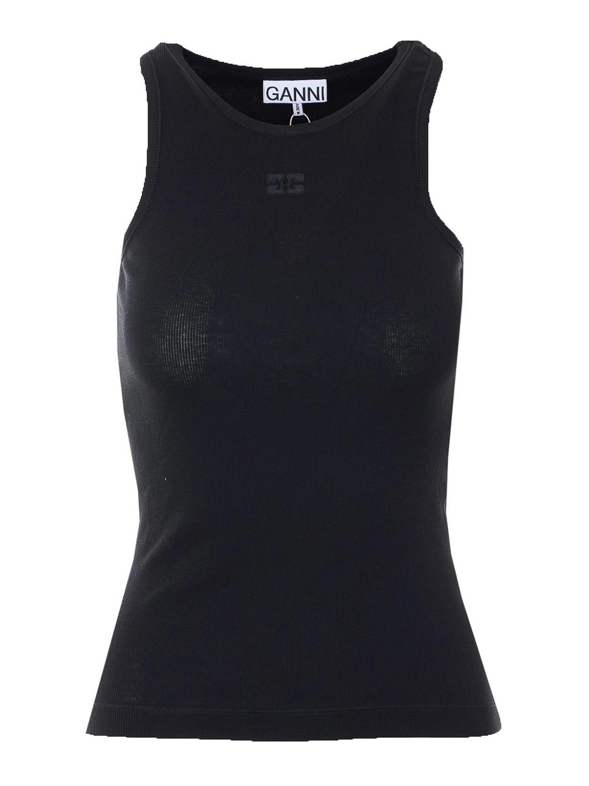 Ganni - sleeveless ribbed knit top design