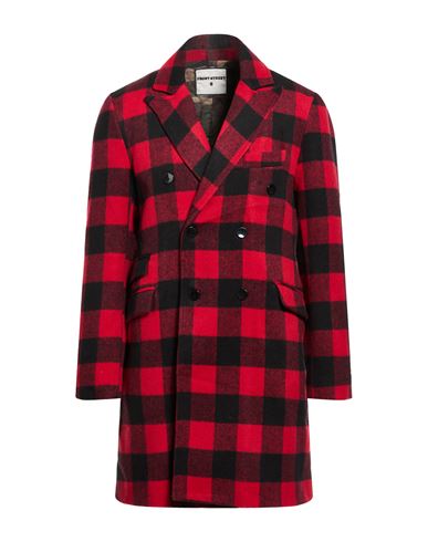 Man Coat Red Size 38 Cotton, Polyester