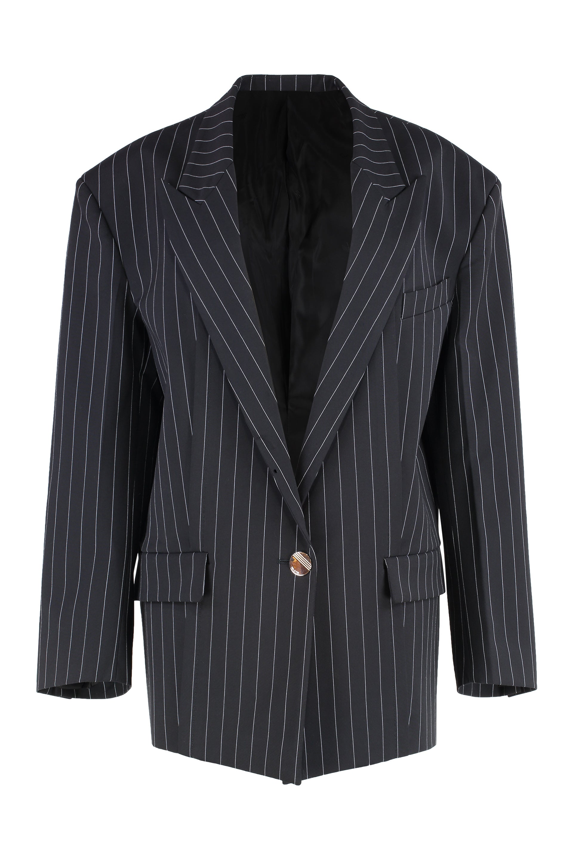 Pin-Striped Blazer — Navy