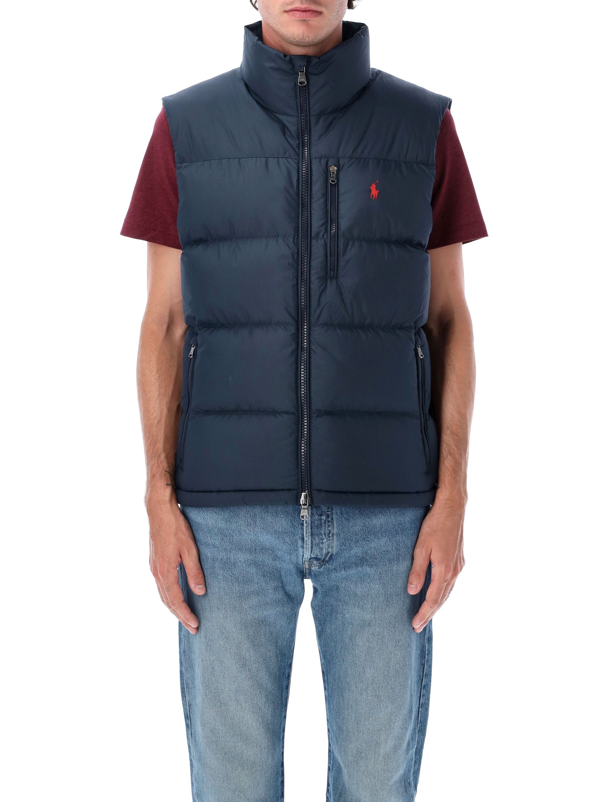 Quilted Ripstop Padded Vest with Stand-Up Collar