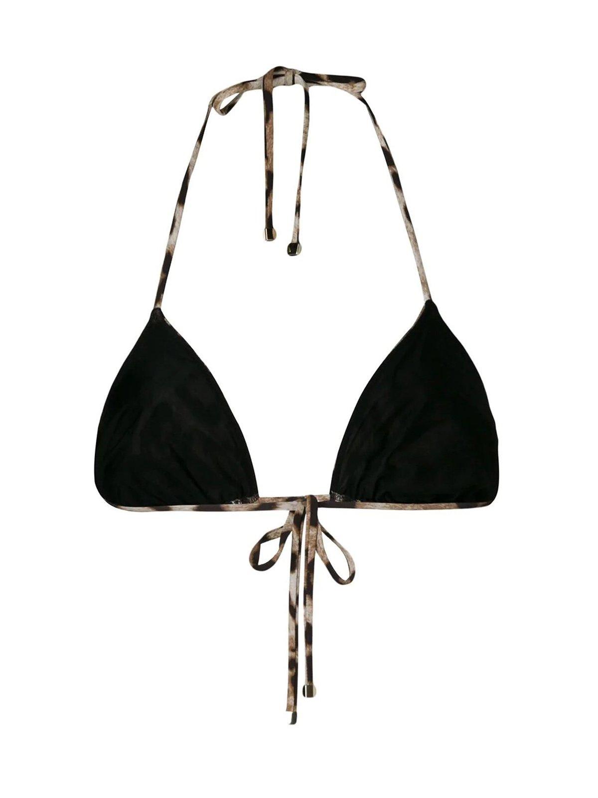 Leopard print triangle bikini top