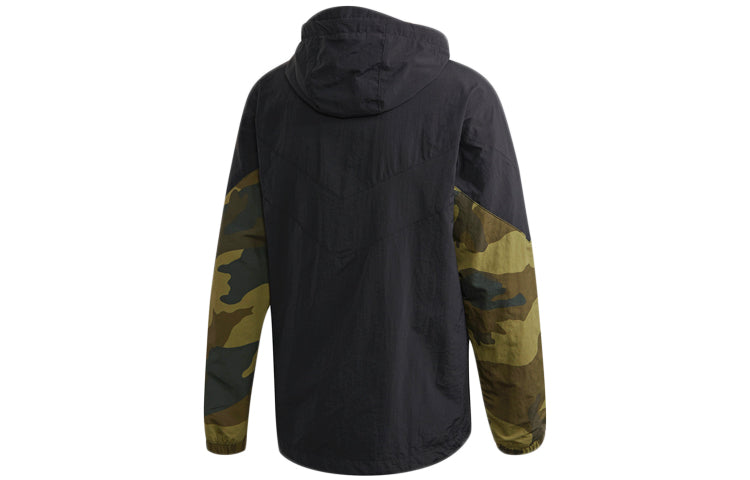 Originals Camo Wb Camouflage Splicing Sports hooded Windbreaker Jacket Black