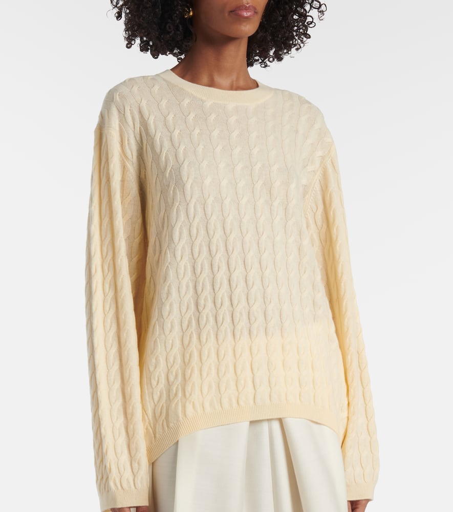 Cable-knit wool and cashmere sweater