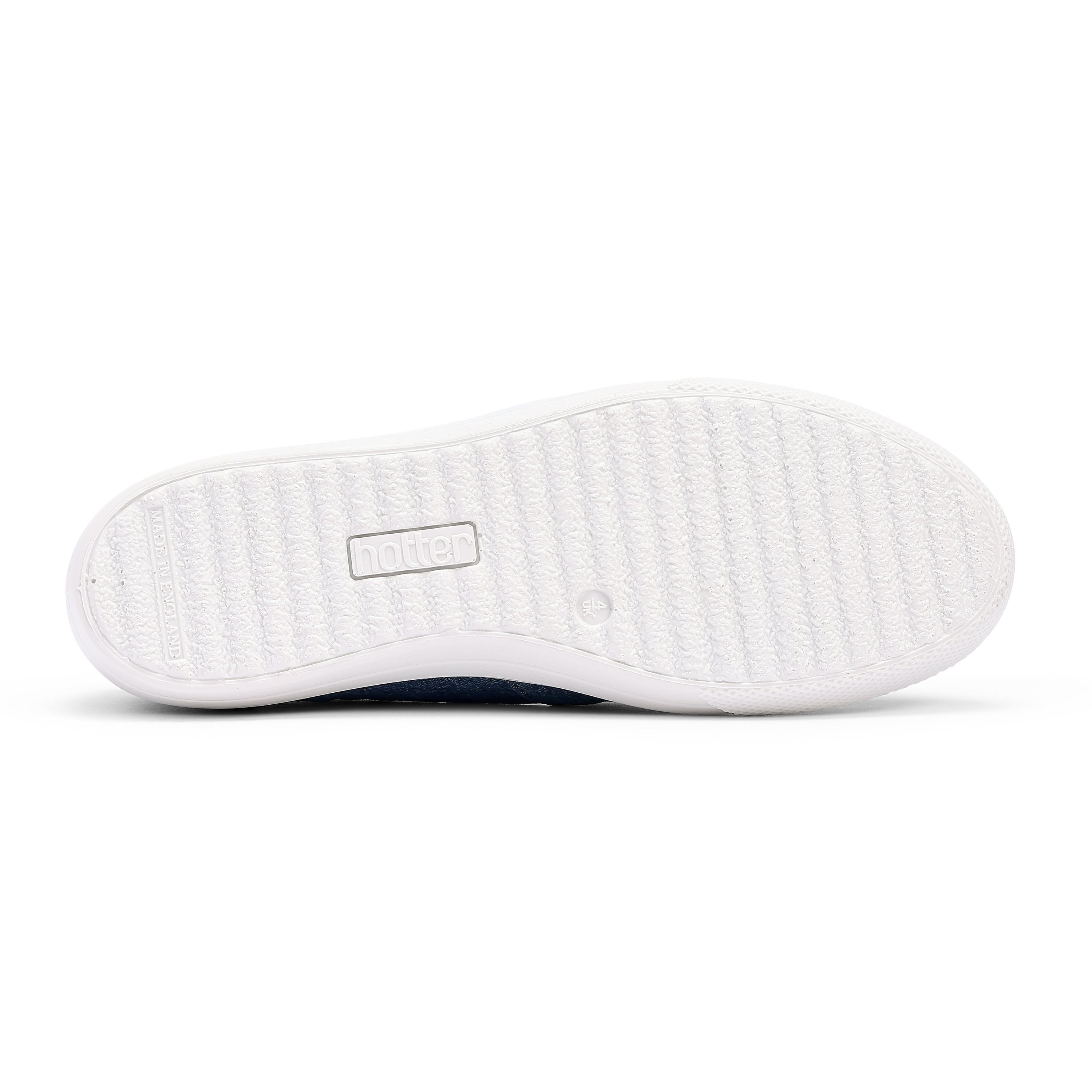 Hotter Women's 'Laurel' Canvas Slip-Ons Flat in Dark Blue