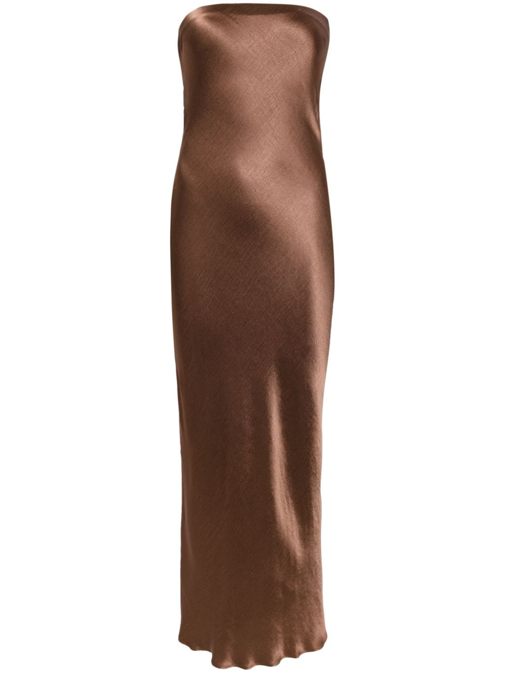 Moon Dance satin strapless dress - Brown