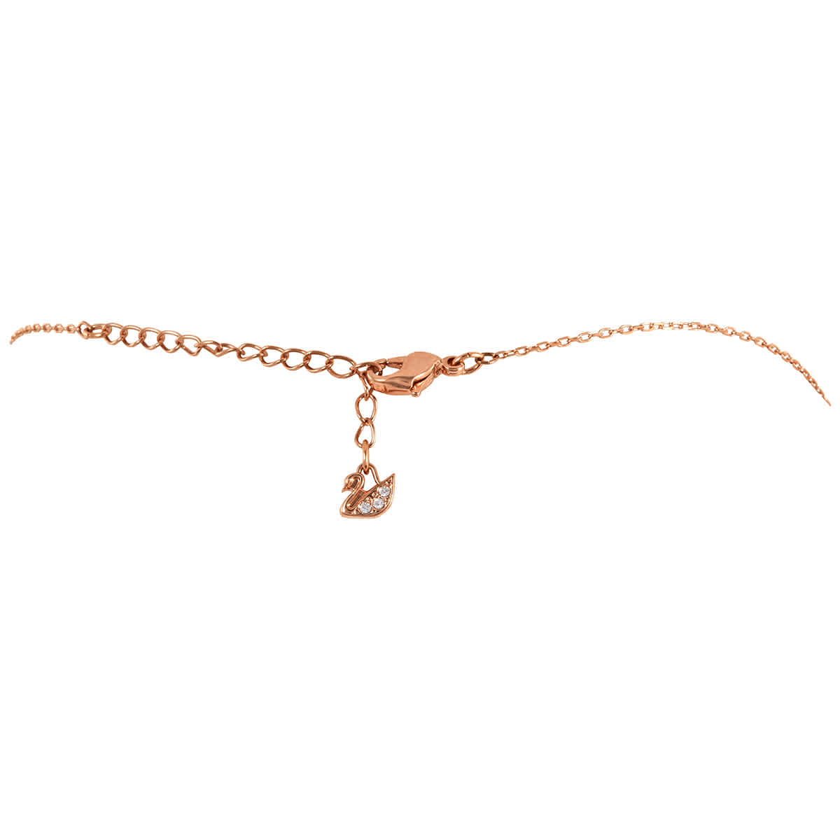 Dazzling Swan Necklace, Multi-colored, Rose-gold Tone Plated