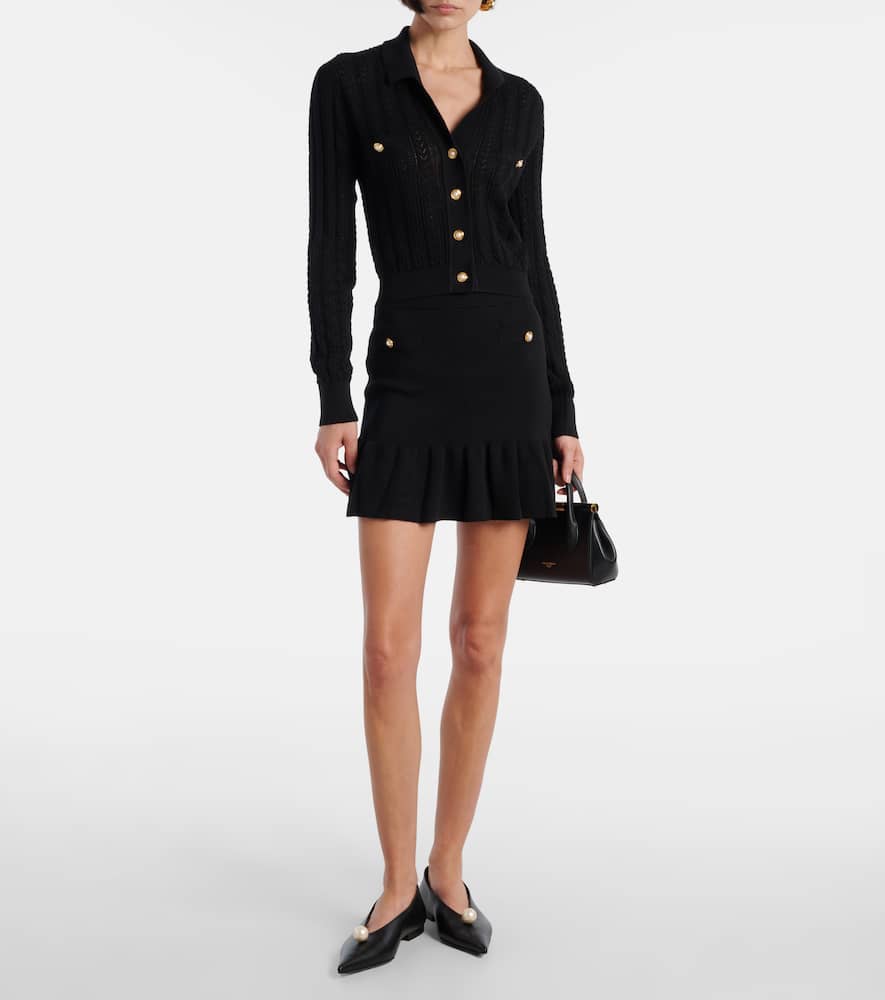 Cotton and cashmere miniskirt