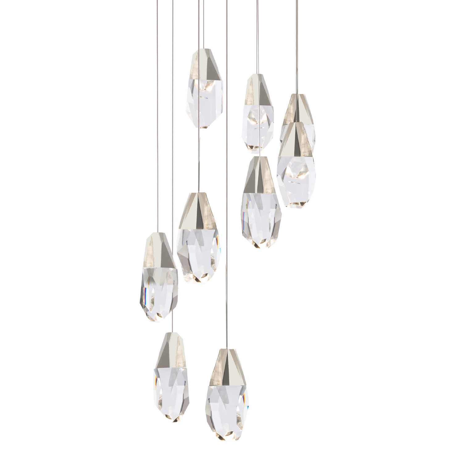 Martini 9-Light LED Pendant in Polished Nicke
