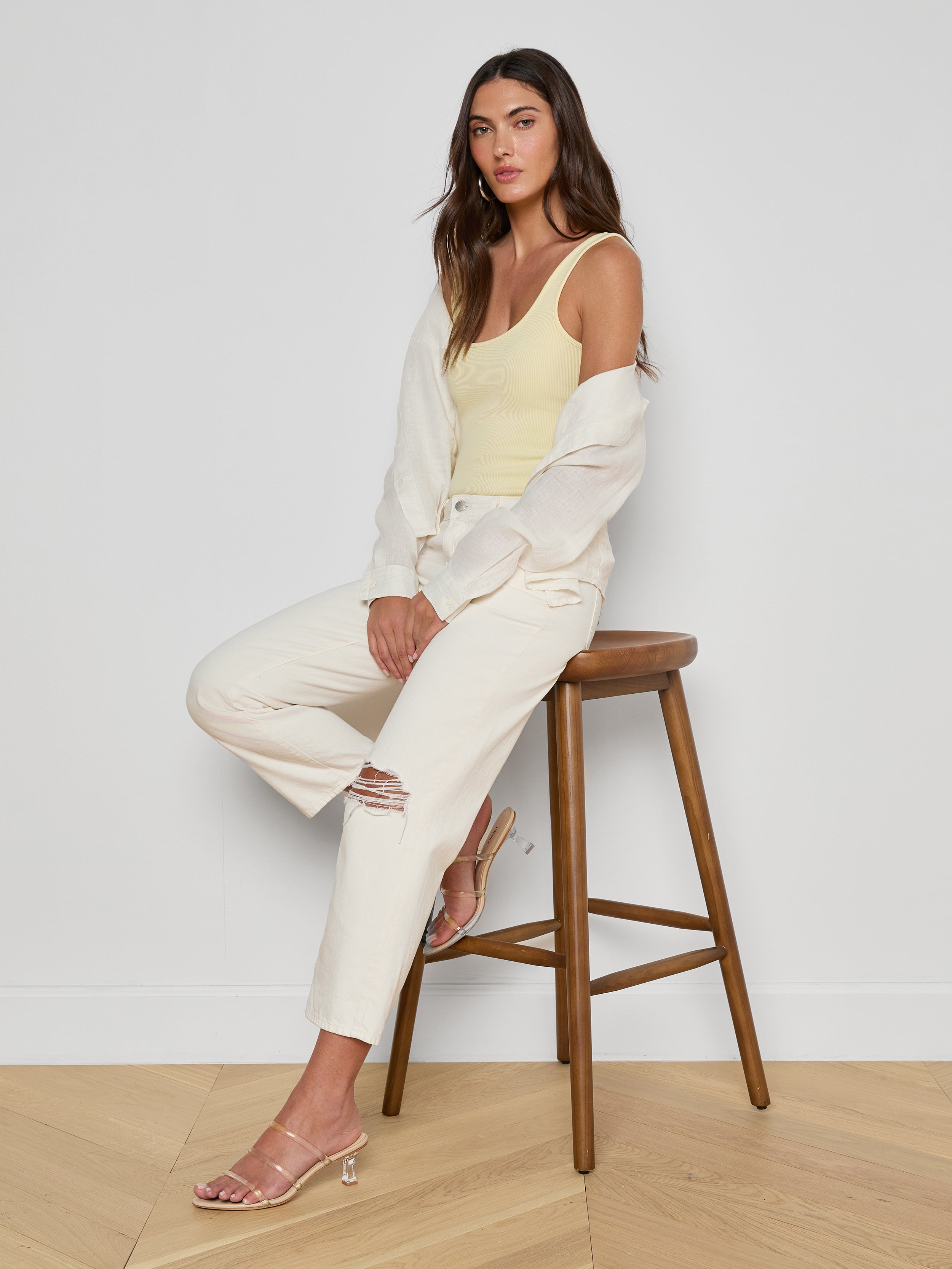 Nica Scoopneck Bodysuit In Lemon Sorbet