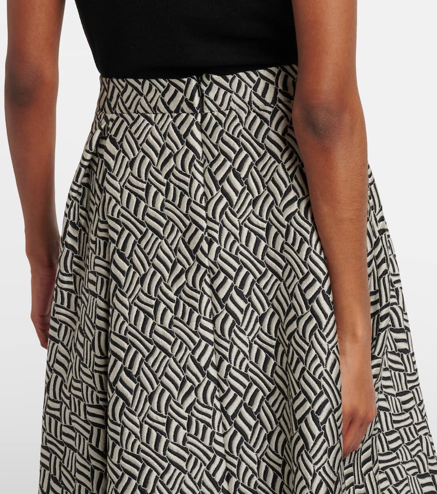 Perle cotton-blend jacquard midi skirt