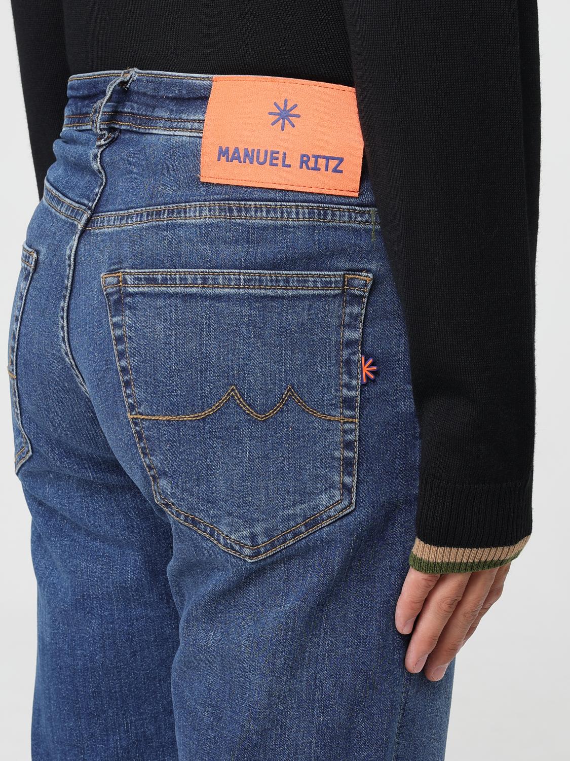 Manuel Ritz logo-patch jeans - Blue