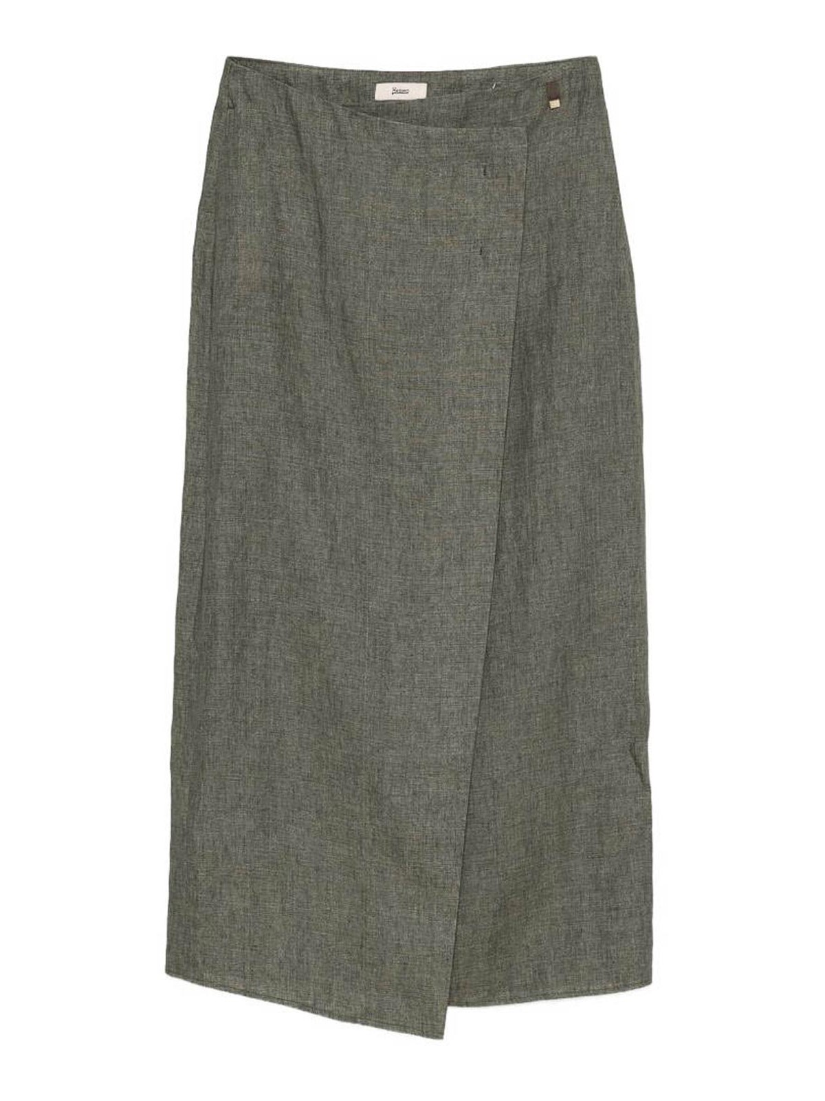 Long Effect Linen Wrap Skirt