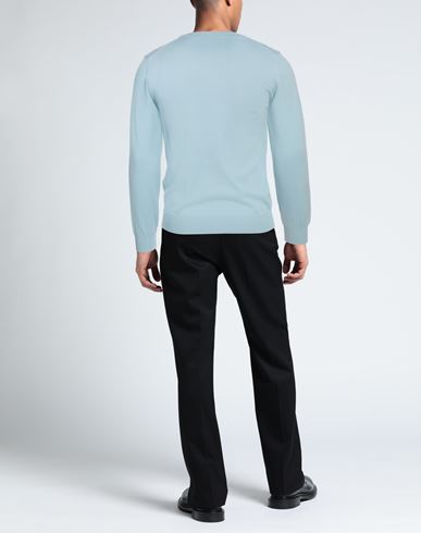 Man Sweater Sky blue Size 38 Cotton
