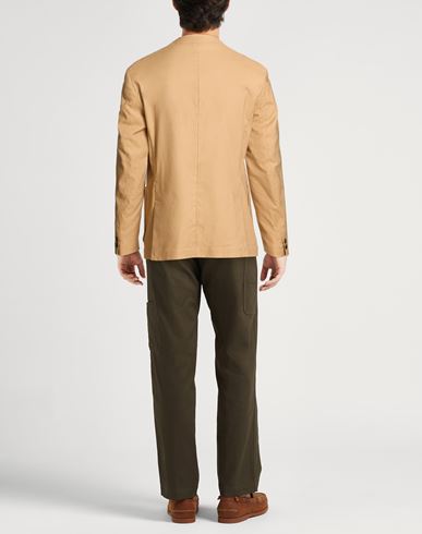 Man Blazer Camel Size 38 Linen, Viscose, Elastane