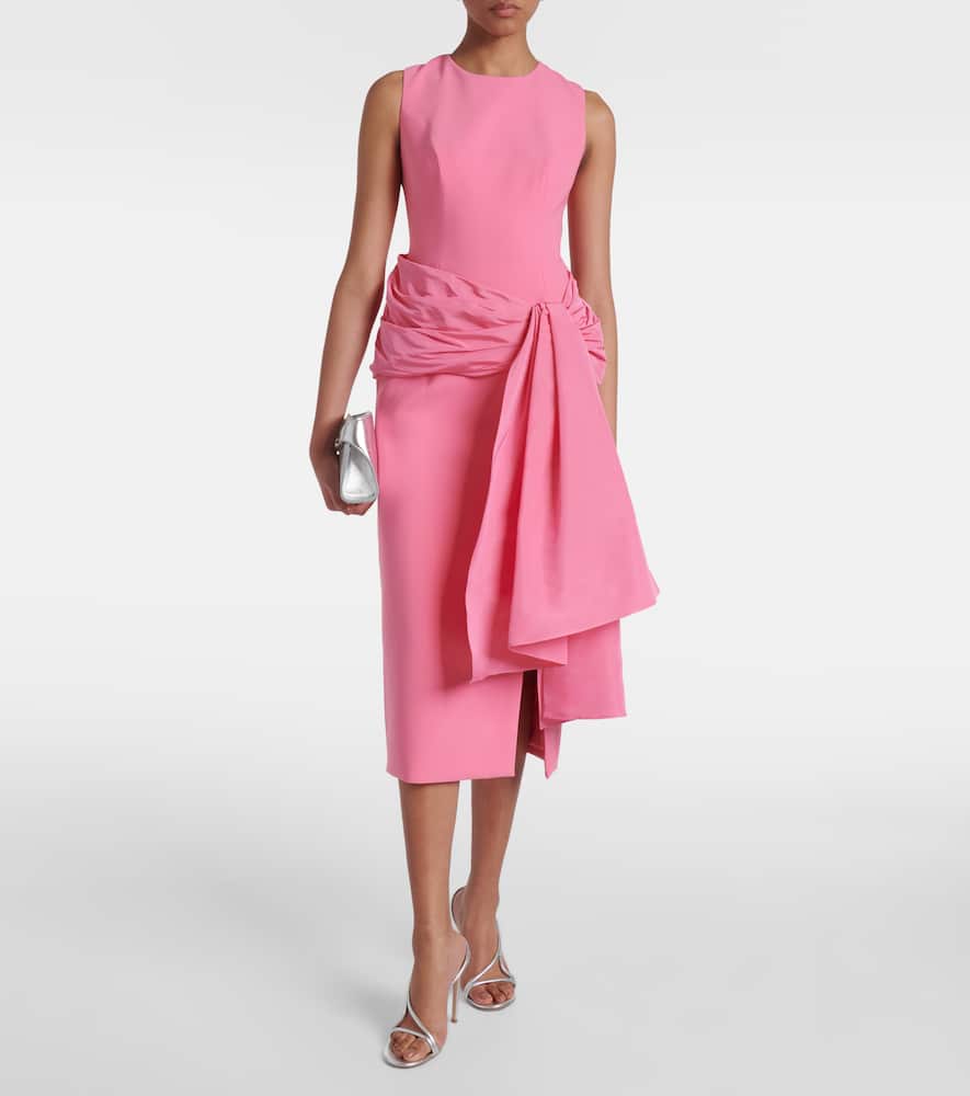 Silk-trimmed crêpe cocktail dress