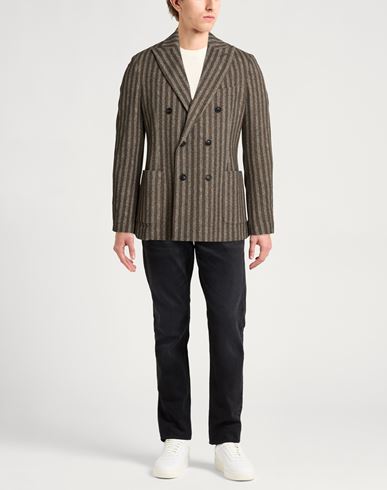 Man Blazer Brown Size 38 Cotton, Elastane