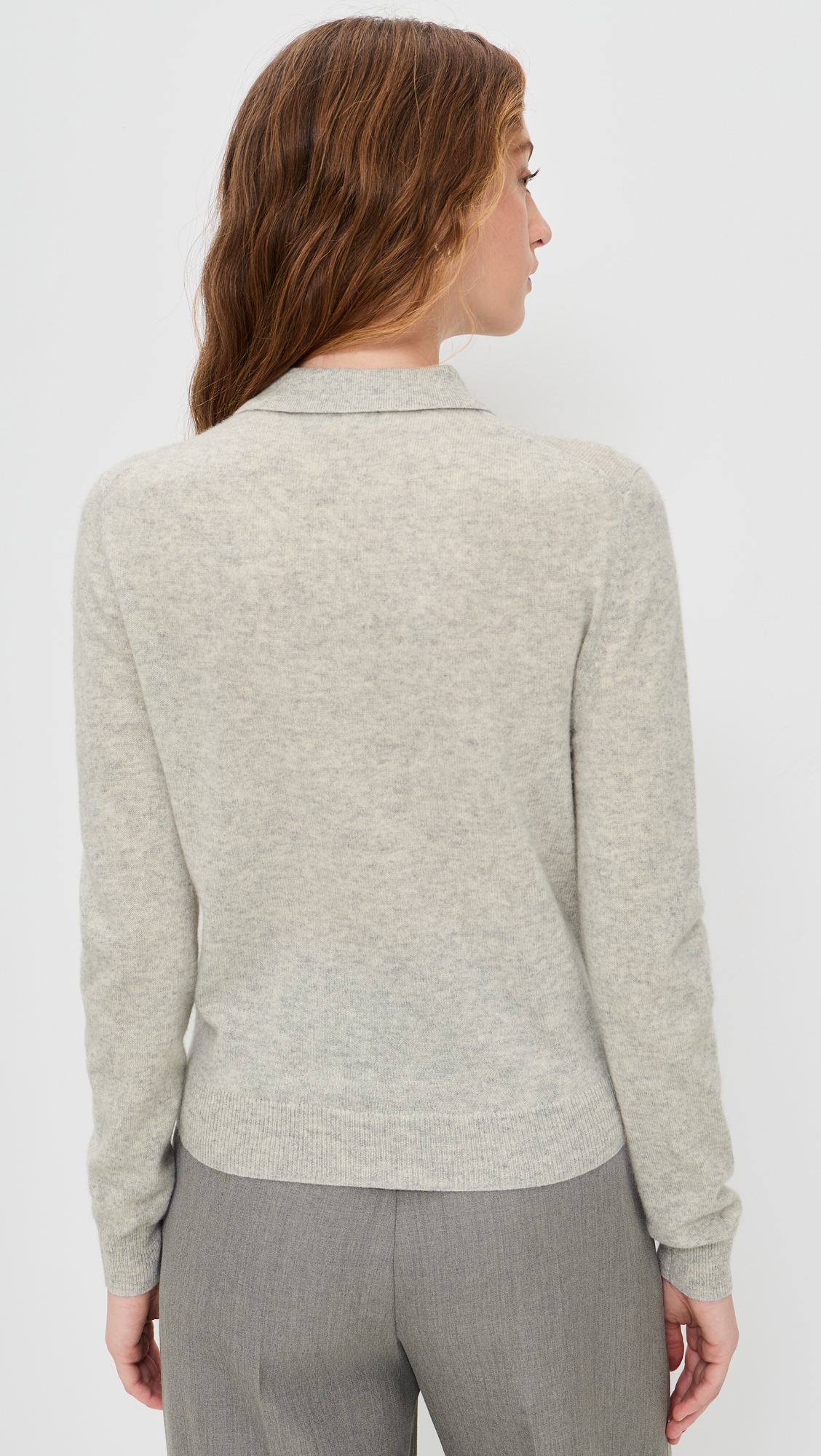 Cashmere Long Sleeve Polo Lime