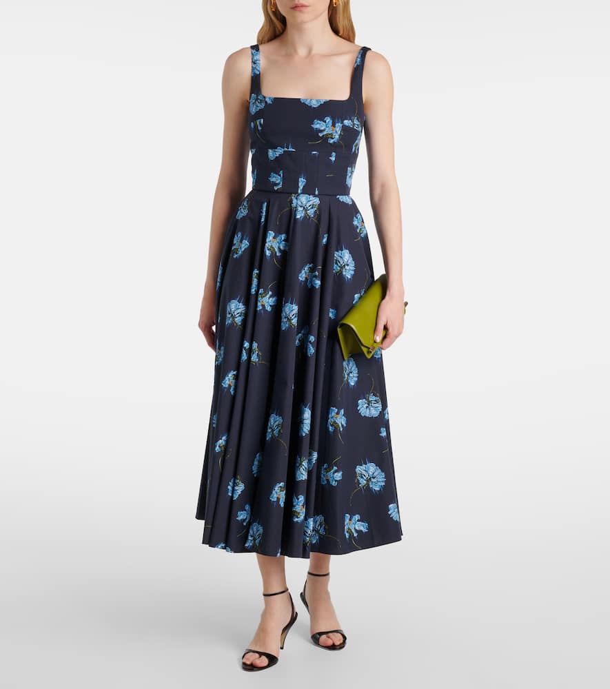 Floral cotton midi dress