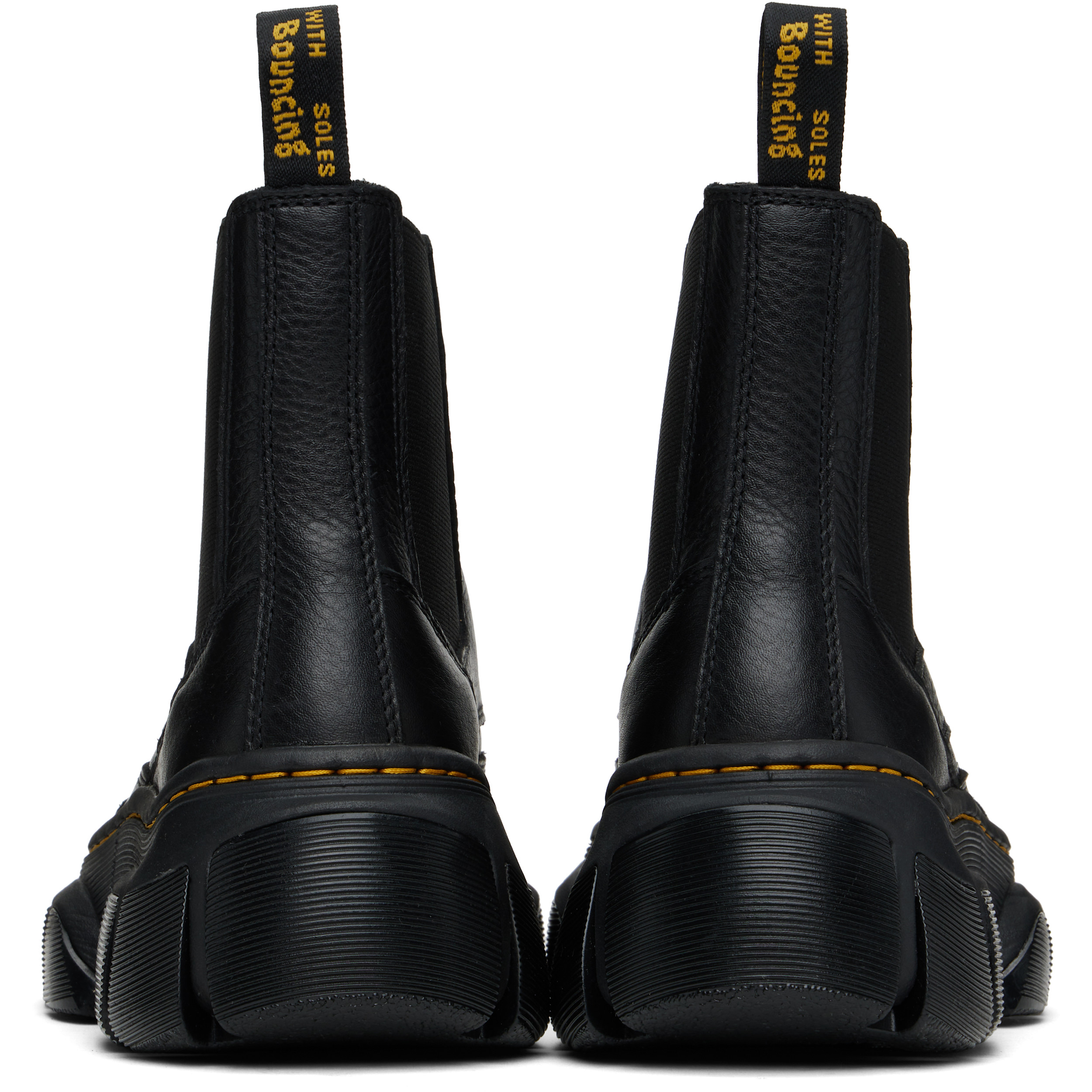 Black DMXL Zip Leather Chelsea Boots