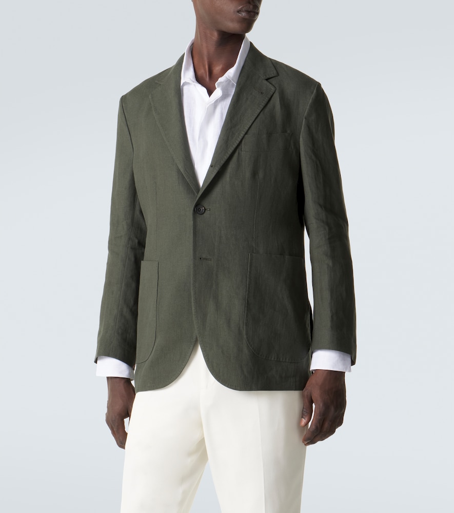 Single-breasted linen blazer