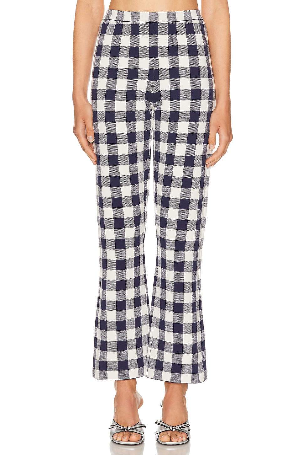 SEROYA Talia Pant in Classic Navy Gingham - Navy. L also in
