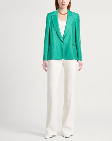 Woman Blazer Green Size 10 Viscose, Linen, Polyester, Polyamide